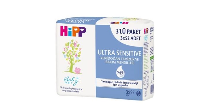 ‘YOK KONSEPTİ’ ile üretilen HİPP  Babysanft Ultra Sensitive Temizleme ve Bakım Mendilleri